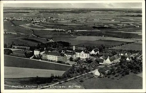 Ak Bad Saulgau in Oberschwaben, Institut Kloster Siessen, Luftbild