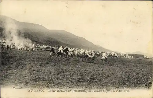 Ak Debdou Marokko, Camp Roumeus, Pendant les fetes de l'Ait Kebir