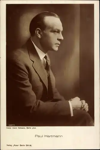 Ak Schauspieler Paul Hartmann, Portrait, Profil