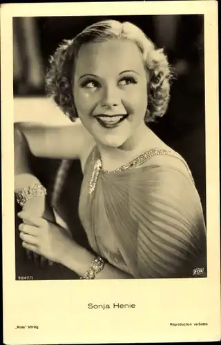 Ak Schauspielerin Sonja Henie, Portrait