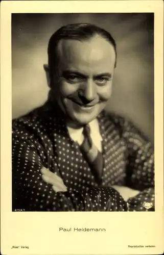 Ak Schauspieler Paul Heidemann, Portrait,  Ross Verlag 8154/1