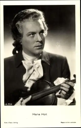 Ak Schauspieler Hans Holt, Portrait, Violine
