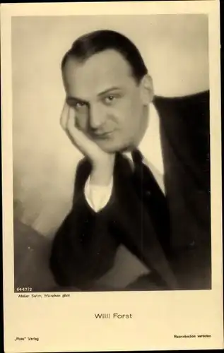 Ak Schauspieler Willi Forst, Portrait, Ross Verlag 6447 2