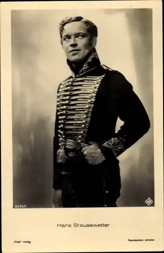 Ak Schauspieler Hans Brausewetter, Portrait, Ufa Film, Ross Verlag 6272 1