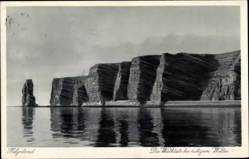 Ak Nordseeinsel Helgoland, Die Westküste bei ruhigem Wetter