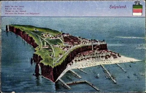 Wappen Ak Helgoland, Totalansicht der Insel