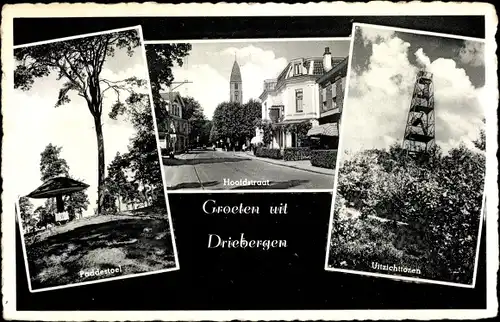 Ak Driebergen Utrecht Niederlande, Hoofdstraat, Paddestoel, Uitzichttoren