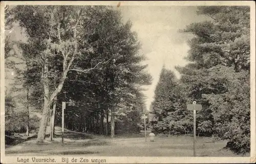 Ak Lage Vuursche Baarn Utrecht Niederlande, Bij de Zes wegen