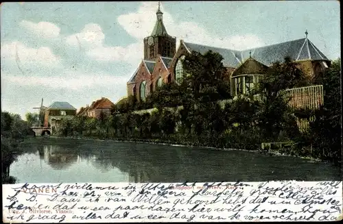 Ak Vianen Utrecht Niederlande, Zuidergracht met Kerk