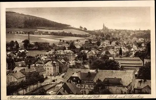 Ak Oberschlema Bad Schlema im Erzgebirge, Blick nach Schneeberg, Radiumbad