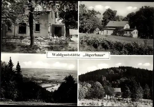 Ak Lehn Obergurig in der Lausitz, Waldgaststätte Jägerhaus