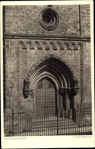 Ak Dippoldiswalde im Erzgebirge, Stadtkirche, Portal