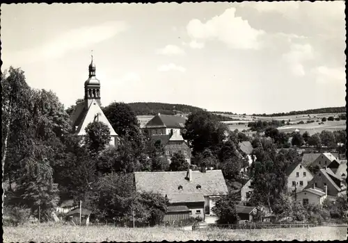 Ak Großolbersdorf im Erzgebirge, Teilansicht, Kirchturm