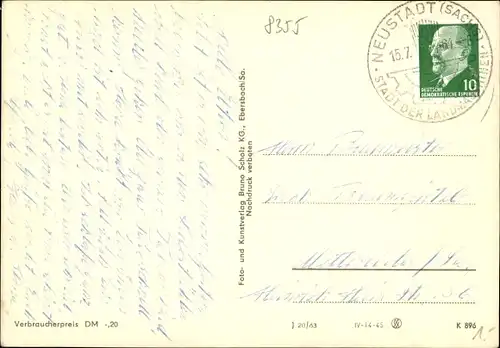 Ak Neustadt in Sachsen, Gesamtansicht