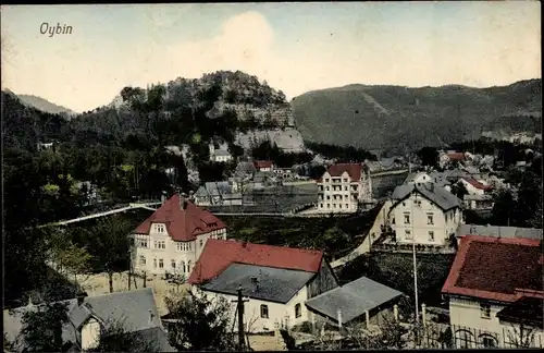 Ak Oybin in der Oberlausitz, Teilansicht, Berg