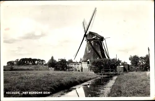 Ak Abcoude Utrecht Niederlande, Het schoone Gein, Windmühle