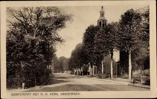 Ak Driebergen Utrecht Niederlande, Dorpstraat met N.H. Kerk