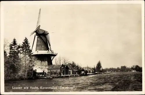 Ak Loenen aan de Vecht Utrecht, Korenmolen De Hoop