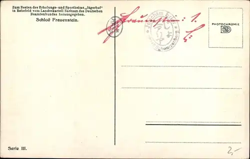 Ak Frauenstein im Erzgebirge, Schloss Frauenstein