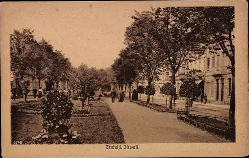 Ak Krefeld am Niederrhein, Ostwall, Grünanlage