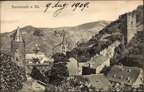 Ak Bacharach am Rhein, Teilansicht