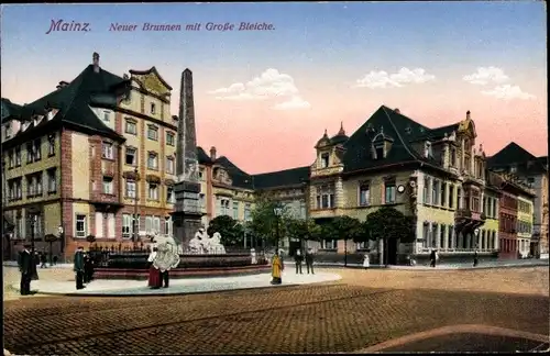 Ak Mainz am Rhein, Neuer Brunnen, Große Bleiche