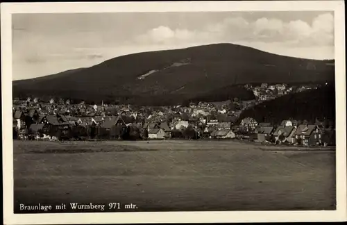 Ak Braunlage im Oberharz, Panorama mit Wurmberg