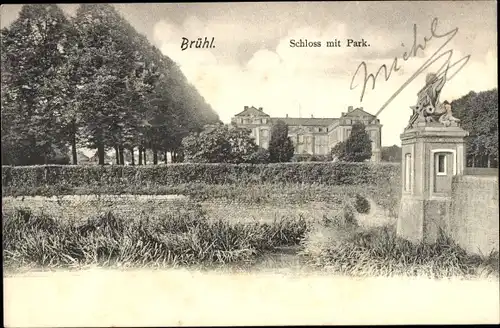 Ak Brühl in Westfalen, Schloss mit Park