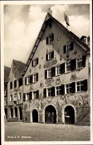 Ak Horb am Neckar, Rathaus, Wandgemälde