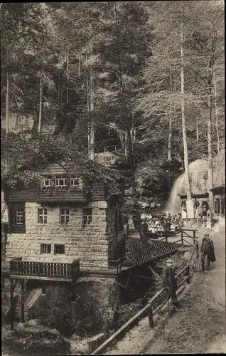 Ak Rathen an der Elbe Sächsische Schweiz, Amselfall