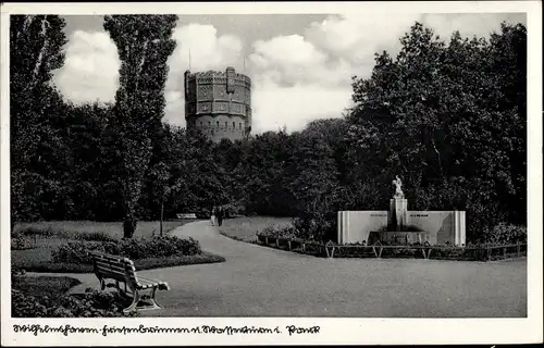 Ak Wilhelmshaven an der Nordsee, Friesenbrunnen und Wasserturm