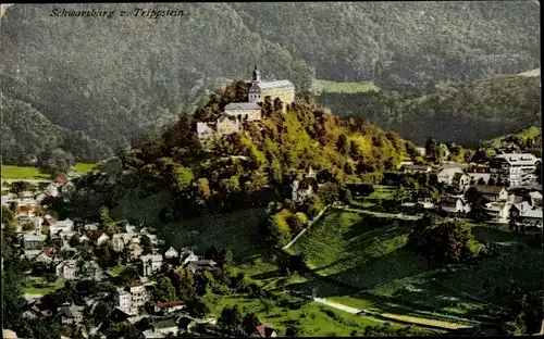 Ak Schwarzburg in Thüringen, Blick v. Trippstein