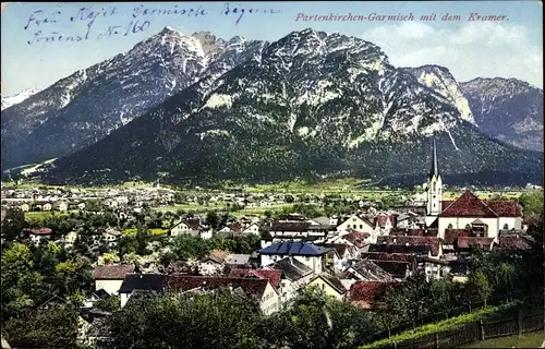 Ak Garmisch Partenkirchen in Oberbayern, Kramer, Panorama