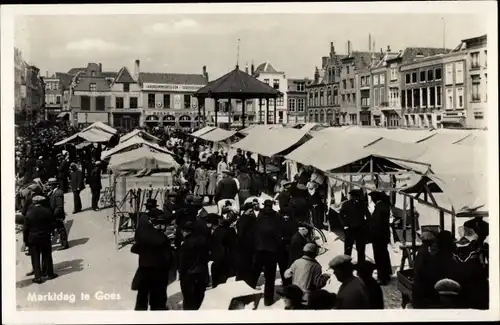 Ak Goes Zeeland Niederlande, Marktdag