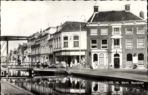 Ak Maassluis Südholland, Hk. Markt, Noordvliet