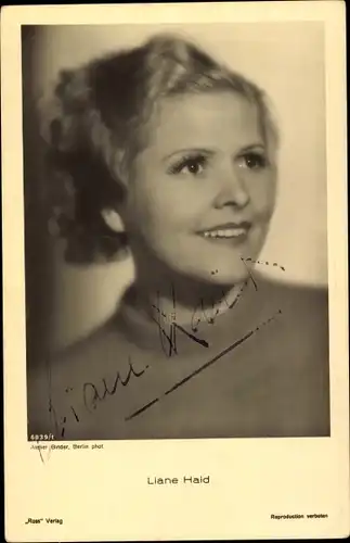Ak Schauspielerin Liane Haid, Portrait, Autogramm