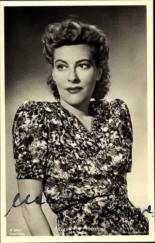 Ak Schauspielerin Marianne Hoppe, Portrait, Autogramm