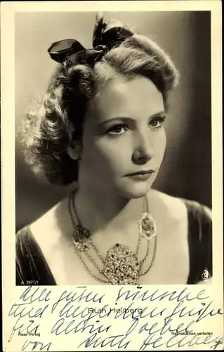 Ak Schauspielerin Ruth Heilberg, Portrait, Autogramm