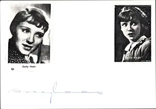 Ak Schauspielerin Dolly Haas, Portrait, Autogramm