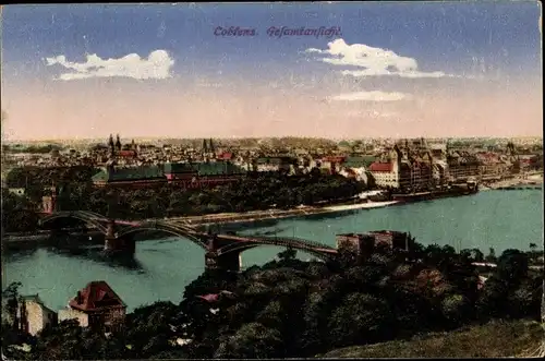 Ak Koblenz am Rhein, Gesamtansicht