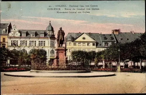 Ak Koblenz am Rhein, Coblence, Denkmal General von Goeben