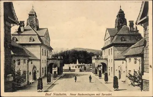 Ak Bad Nauheim in Hessen, Neue Badeanlagen mit Sprudel