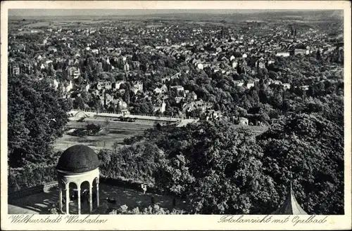 Ak Wiesbaden in Hessen, Neroberg, Panorama mit Opelbad