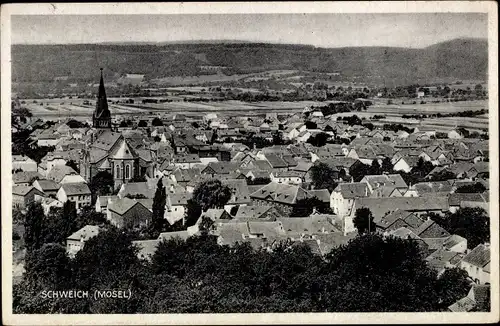 Ak Schweich an der Mosel, Gesamtansicht, Kirche