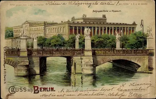 Halt gegen das Licht Ak Berlin Mitte, Schlossbrücke und Museum