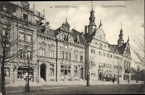 Ak Arnstadt in Thüringen, Postamt, Rathaus