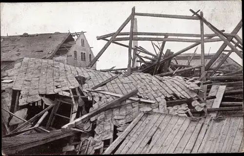 Ak Chemnitz in Sachsen, Sturm-Katastrophe 1916, Zerstörte Dächer