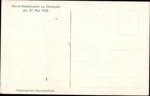 Ak Chemnitz in Sachsen, Sturm-Katastrophe 1916, Zerstörte Dächer