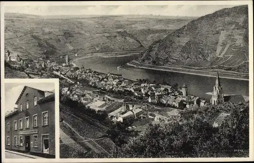 Ak Oberwesel am Rhein, Ansicht des Tales, Haus zur guten Quelle