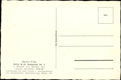 Ak Berlin, Hotel Vita, Budapester Straße 2